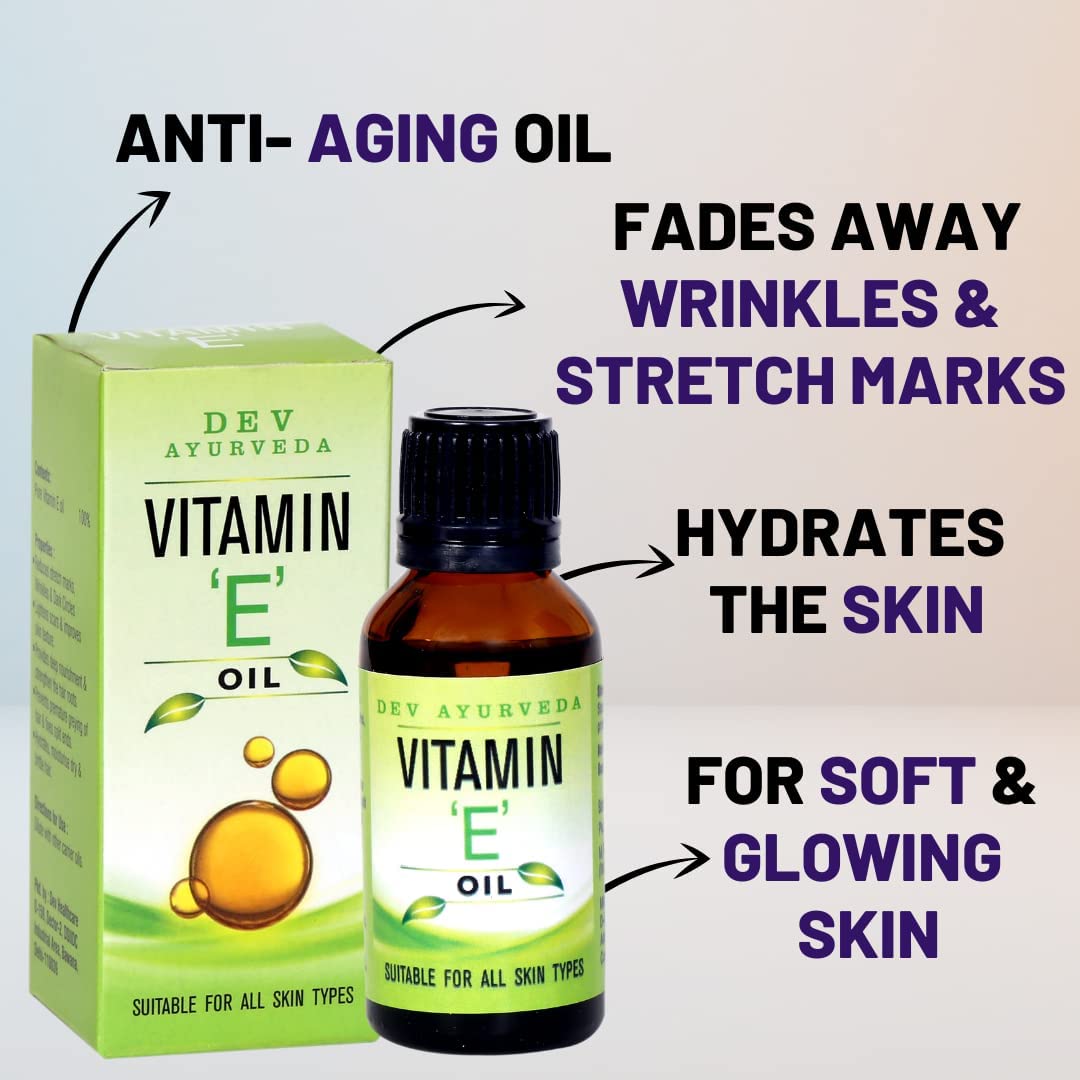 Pure Vitamin E Oil 10mL - Therapeutic Grade for Skin & Hair | Rich in Antioxidants | Ayurvedic & Herbal Properties for Nourishment, Healing, and Repair | Natural Moisturizer & Anti-Aging Solution