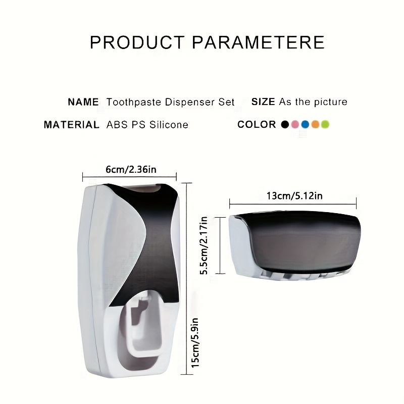 Wall-Mounted Toothbrush & Toothpaste Holder with Automatic Dispenser - Space-Saving Bathroom Organizer, Easy Install