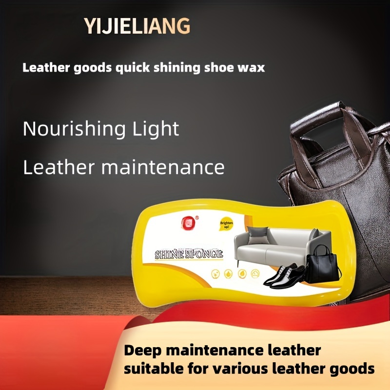 Luxury High-Gloss Wave Shoe Shine Sponge, Multi-Use High-Density Polish Applicator for Leather Shoes, Boots, Bags and Jackets - Ideal for Living Room and Bedroom Use - Perfect Made in USA