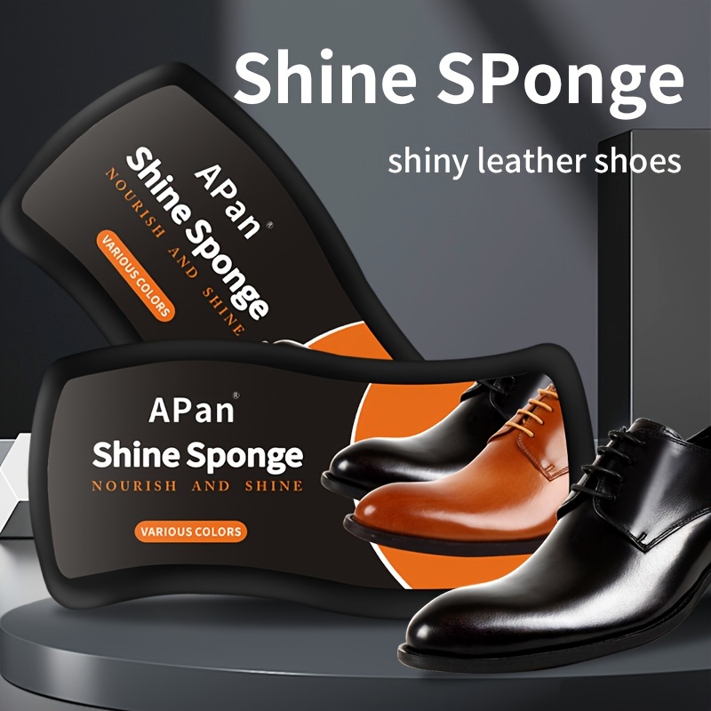 APan Leather Shoe Cleaning Sponge, Universal Color, Plastic, for Shoe Polishing and Stain Removal, Easy-to-Use, No-Wax, for All Shoe Types Made in USA