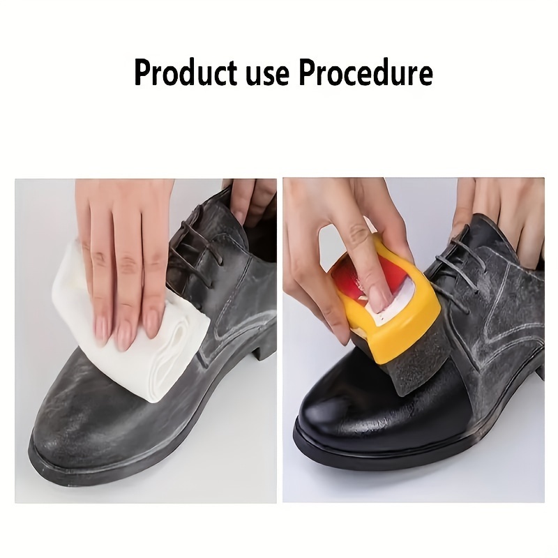 APan Leather Shoe Cleaning Sponge, Universal Color, Plastic, for Shoe Polishing and Stain Removal, Easy-to-Use, No-Wax, for All Shoe Types Made in USA