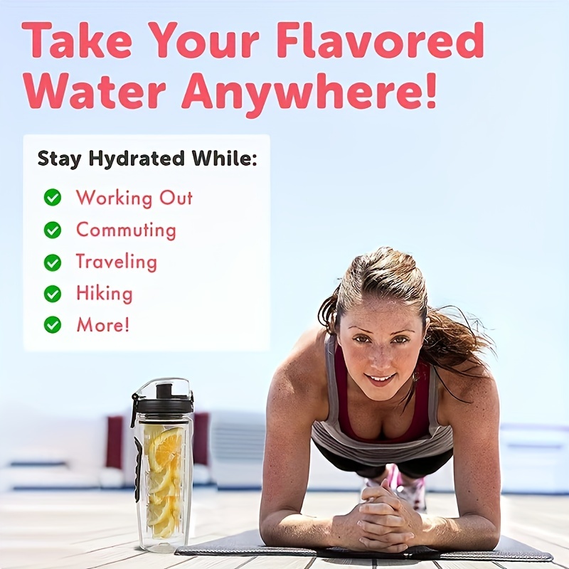 800ml Leak-Proof Sports Detox Water Bottle with Infuser - BPA/PVC/BPS/BPF Free, Ideal for Fitness, Camping, Cycling & Outdoor Activities
