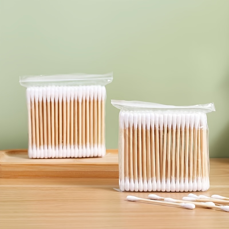 100pcs Premium Double-Ended Wooden Swabs for Makeup, Earwax Removal, Crafts & Cleaning - Unfragranced, Alcohol-Free, Smooth White Wooden Tips, Beauty & Personal Care Accessories, Craft Cleaning Tools | Minimalist Design | Alcoholfree Swabs