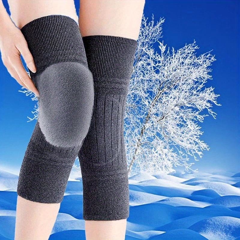 1 Pair Winter Warm Knee Pads for Women Men Old People Cold Leg Kneepad Knee Support Rabbit Fur Running Knee Protector