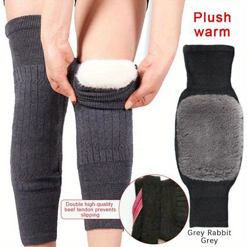1 Pair Winter Warm Knee Pads for Women Men Old People Cold Leg Kneepad Knee Support Rabbit Fur Running Knee Protector