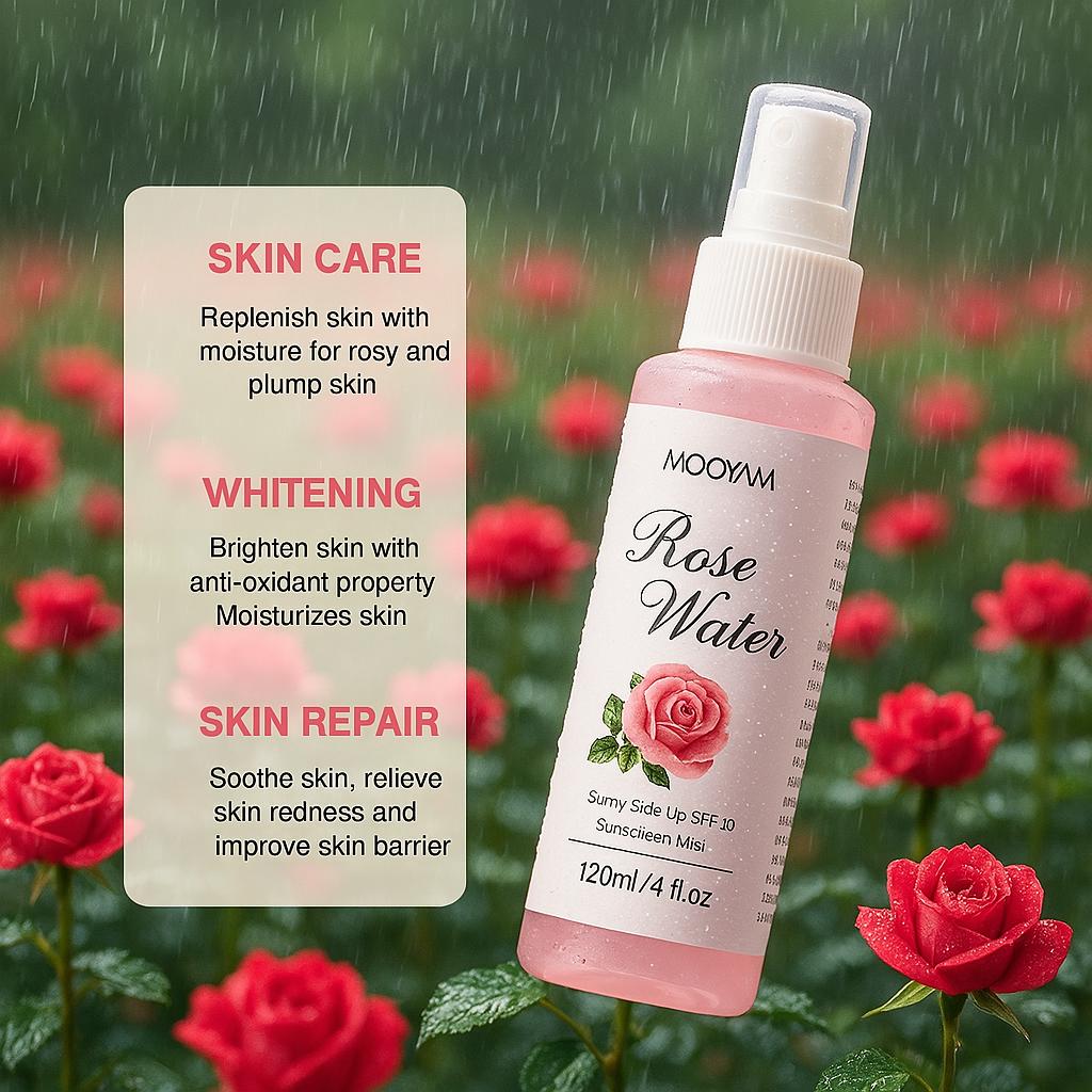 Facial Mist with Rose Water, Hydrating Essence Toner Spray, Refreshing Oil Control, Moroccan Rose Water Essence Facial Mist, Suitable for All Skin Types.