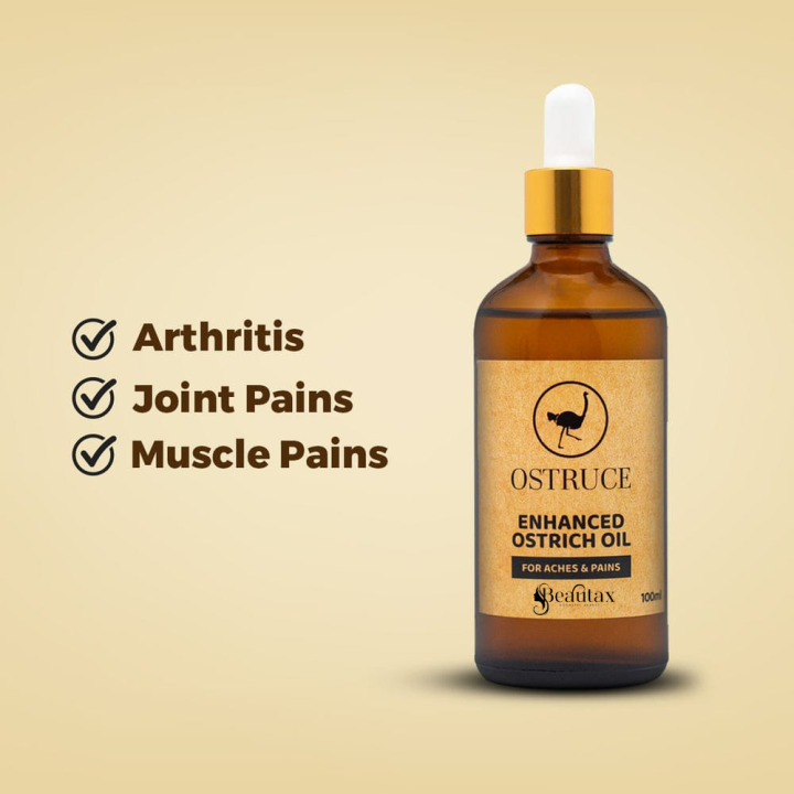 Ostrich Pure oil 30ml 100% Pure oil ,Joint pain , Muscle Pain , Skin Issues , Massage , Wrinkles ,Stretch Marks ,Insects bites , Arthritis , Bruises ,Scars , Athletes Foot }