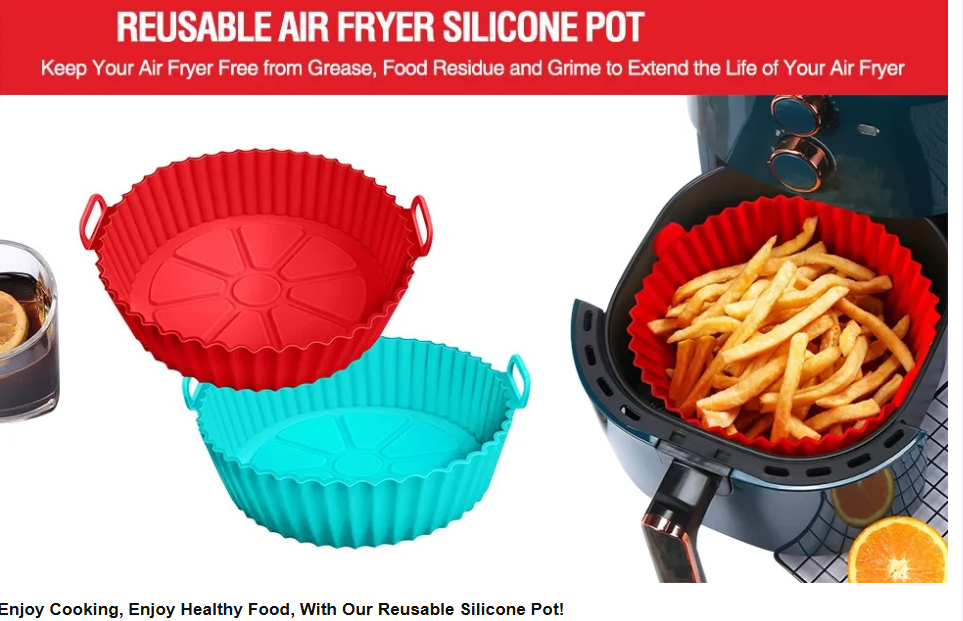 Air Fryer Tray Silicone Liners Square/Round Air Fryer Liners Reusable Airfryer Liners Silicone Pot Oven Liner Baking Tray, Air Fryer Basket Silicone Mat Bowl Air Fryer Accessories Kitchen Silicone Basket Bowl, Silicone Baking Tray Pots Oven Accessories