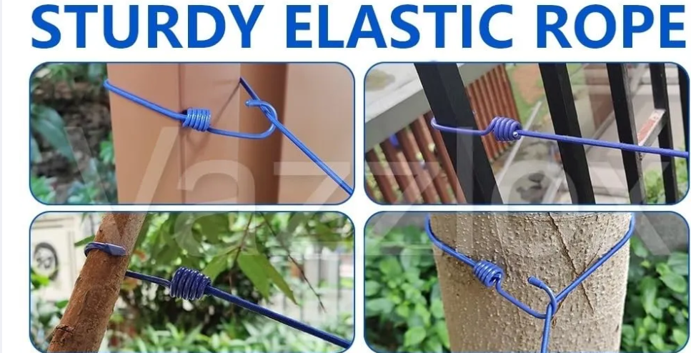 Multi Functional Portable Drying Rope with 12 Clips and 2 Hooks, Travel Clothesline Rope Clothes Kapde Sukhane Ki Rassi Wire Clothes Line Hanging Rope for Travel Home Outdoor Camping Backyard, Vacation Hotel, Balcony Drying