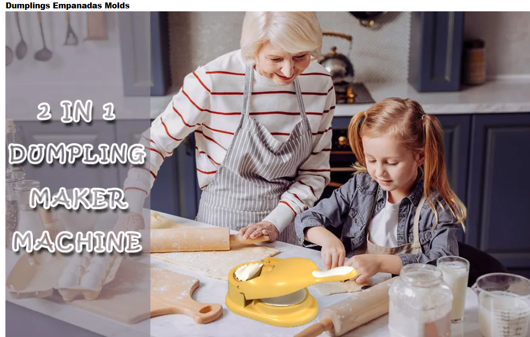 Samosa & Pastry Dough Maker 2 In 1 Dumpling Maker Dumpling Mold Dumpling Press Machine Dumpling Maker Mould Kitchen Hand Dumpling Making Tools Ravioli Mould Wrapper, Baking Pastry Manual Press Maker