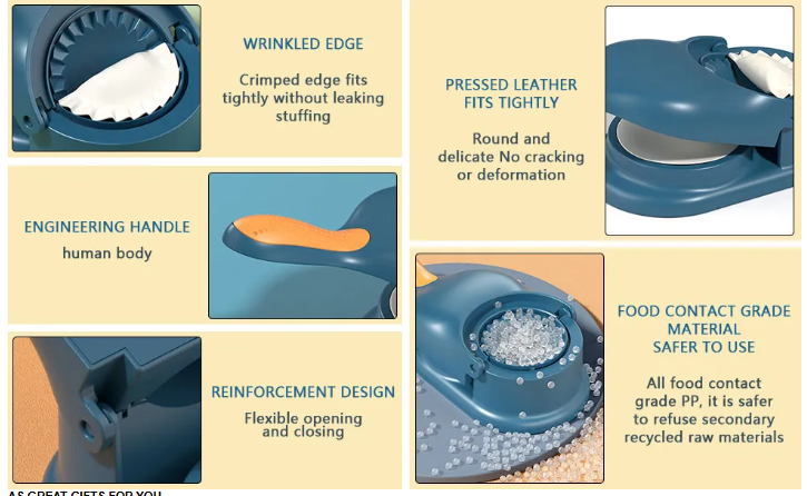 Samosa & Pastry Dough Maker 2 In 1 Dumpling Maker Dumpling Mold Dumpling Press Machine Dumpling Maker Mould Kitchen Hand Dumpling Making Tools Ravioli Mould Wrapper, Baking Pastry Manual Press Maker
