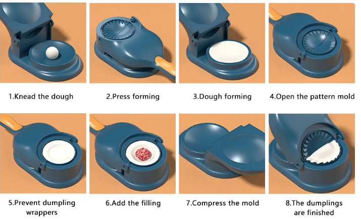 Samosa & Pastry Dough Maker 2 In 1 Dumpling Maker Dumpling Mold Dumpling Press Machine Dumpling Maker Mould Kitchen Hand Dumpling Making Tools Ravioli Mould Wrapper, Baking Pastry Manual Press Maker