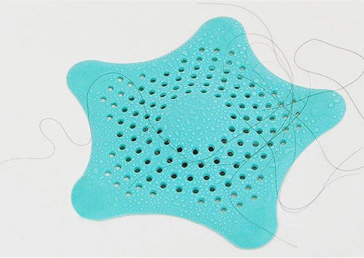 Sink Strainer Drain Bathroom Hair Catcher Bath Stopper Plug Sink Strainer Filter Shower Sink Strainer Bathtub Hair Catcher Silicone Rubber Five-pointed Star Sink Filter Sea Star Drain Cover