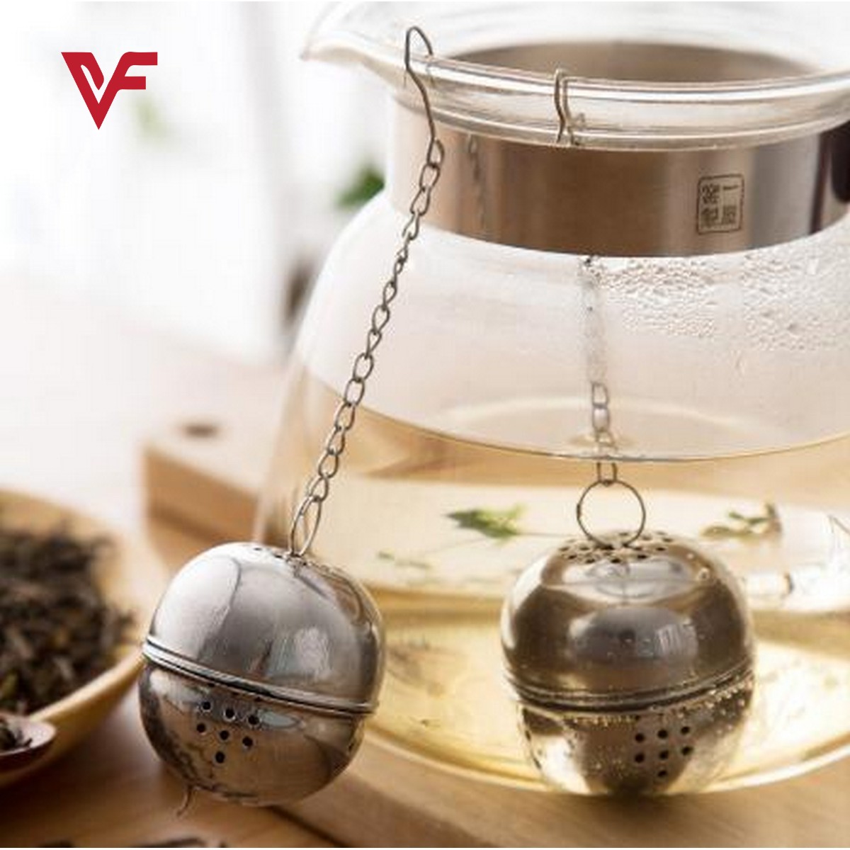 Spice, Herb,Tea and Seasoning Filter Ball with Hanging Hook - Stainless Steel Ball Tea Infuser Mesh Filter Strainer w/hook Loose Tea Leaf Spice Ball with Rope chain Home Kitchen Tools