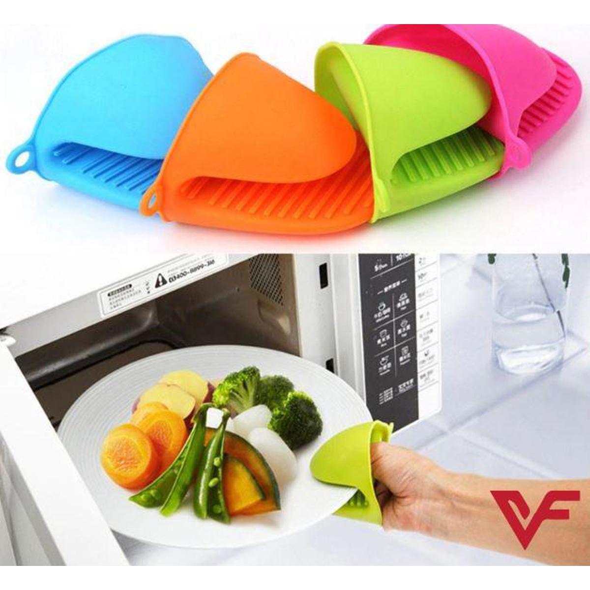 1 Pcs Silicone Heat Resistant Gloves Clips Insulation Non Stick Anti-slip Pot Bowel Holder Clip Cooking Baking Oven Mitts