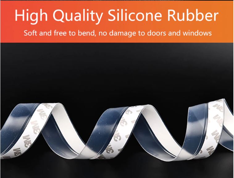 Silicone Seal Strip Door Strip 1Mtr Bottom House and Glass Shower Door Seal Strip for Side of Door Sticker Adhesive for Doors and Windows Gaps of Anti-Collision Silicone Soundproofing Door Bottom Sealing Silicone Draft Stopper Adhesive Threshold rubber