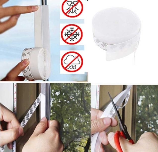 Silicone Seal Strip Door Strip 1Mtr Bottom House and Glass Shower Door Seal Strip for Side of Door Sticker Adhesive for Doors and Windows Gaps of Anti-Collision Silicone Soundproofing Door Bottom Sealing Silicone Draft Stopper Adhesive Threshold rubber