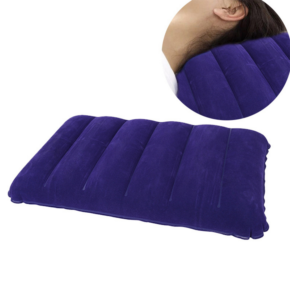 Travel Portable comfortable Inflatable Air Pillow Cushion Ultralight Camping Pillow for Beach Sea Travel Car Travel Bed Outdoor Protect Head Neck Soft - Random Color