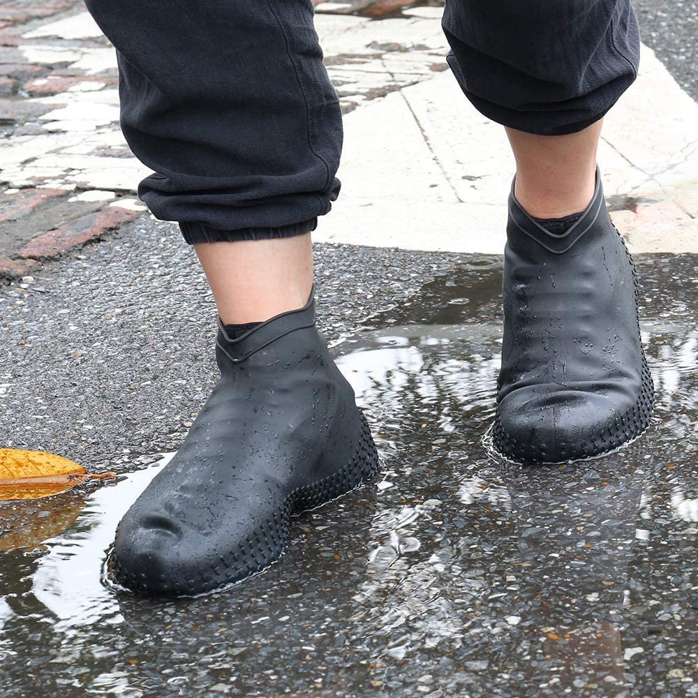 Thicken Waterproof Silicone Gel Shoe Cover Rain Cusodie For  Shoes Reusable Rubber Gum Rain Boot Shoes Cover Anti-Slip Shoe Covers For Protection Boots