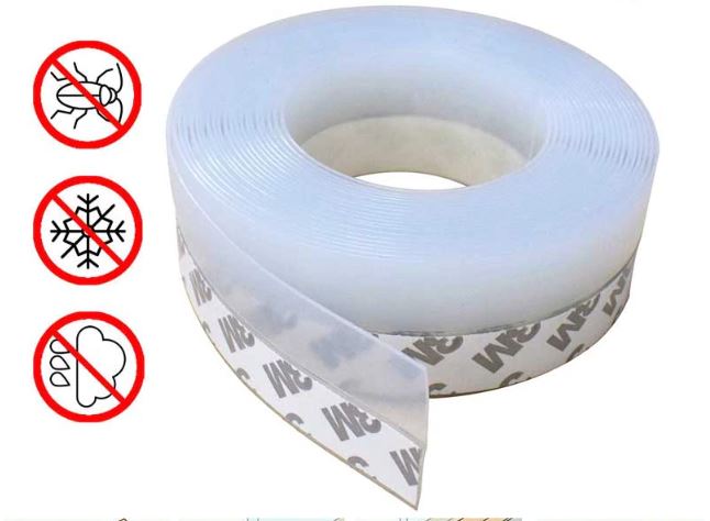 5 Mtr Silicone Seal Strip Door Strip Bottom House and Glass Shower Door Seal Strip for Side of Door Sticker Adhesive for Doors and Windows Gaps of Anti-Collision Silicone Soundproofing Door Bottom Sealing Silicone Draft Stopper Adhesive Threshold rubber