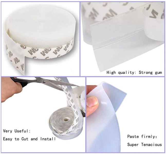 5 Mtr Silicone Seal Strip Door Strip Bottom House and Glass Shower Door Seal Strip for Side of Door Sticker Adhesive for Doors and Windows Gaps of Anti-Collision Silicone Soundproofing Door Bottom Sealing Silicone Draft Stopper Adhesive Threshold rubber