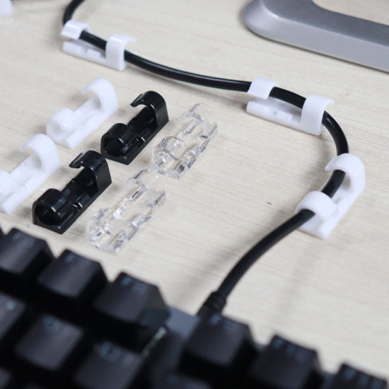20 Pcs Smart Cable Organizer Desktop and Workstation Cord Clips Management Holder Data Telephone Line Cable Winder Sleeve Self Adhesive Crystal Design Cable Clips Organizer Desk Mouse Cable Wire Holder