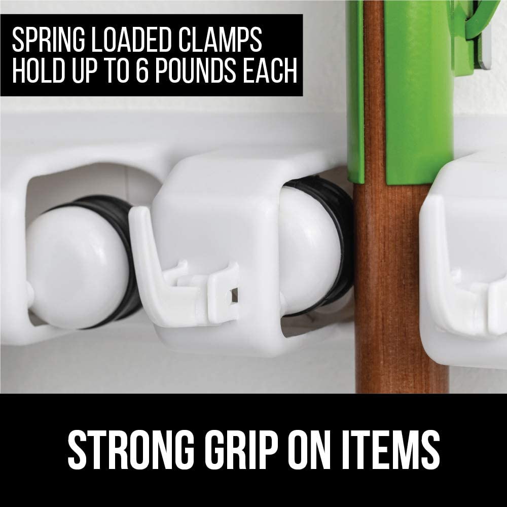 Mop And Broom Holder Wall Mount Heavy Duty Broom Holder Wall Mounted Or Tool Organizer For Home Garden Garage And Storage (5 Positions With 6 Hooks)