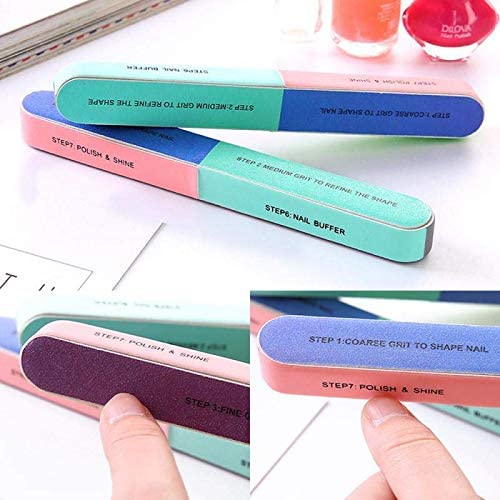 PACK OF 2 Nail Filer Buffer Six Side Pedicure Manicure Nail Art Sanding File Tips Polish Nail Buffer Block Shiner Polisher Manicure Nail Buffering Files For Home And Professional Manicure And Pedicure Tools