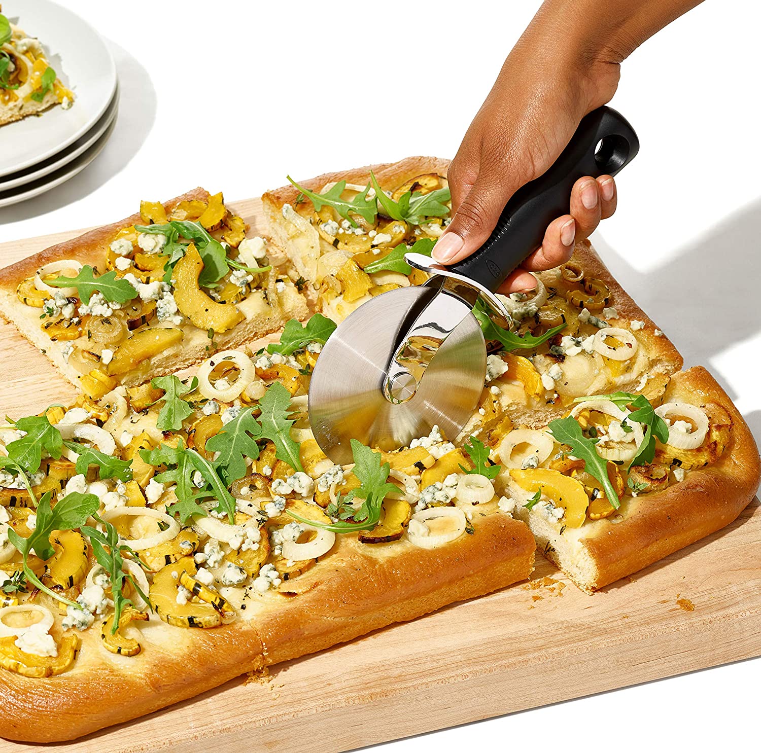 Professional Pie Pizza Cutter Wheel Silver Stainless Steel Blade Sharp Blade Pizza Cutting Knife And Server Silver Slicer Kitchen Accessories Classic Pizza Wheel Easy To Cut And Clean Small Kitchen Gadget