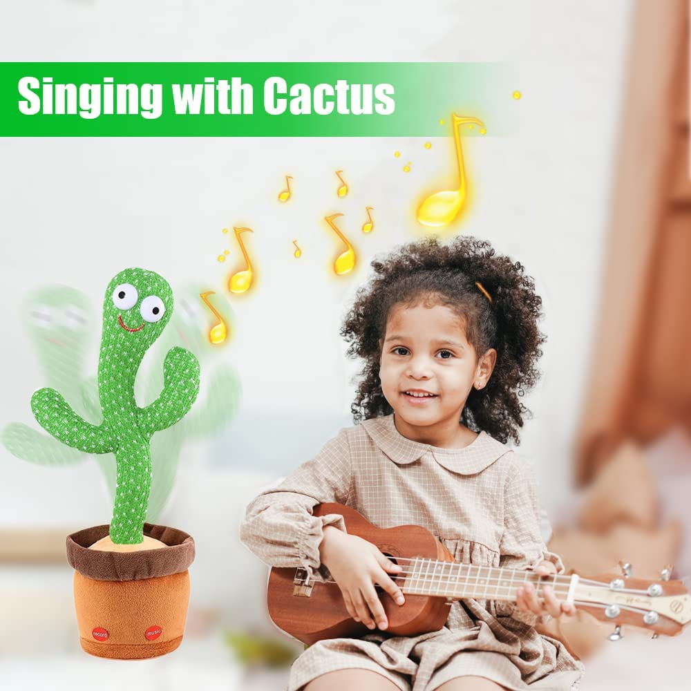 Cactus Plush Funny Electronic Shaking Cactus Singing Dancing Cactus Twisting Cactus Cute Plush Toy Education Toy Plush Toy with Songs For Home Decoration And Children Playing Birthday Gift Kids Toy Record Talk Stuffed Toy Cactus Doll With Music