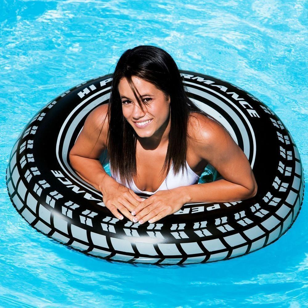 INTEX Giant Tire Tube 36 Inch Swim Ring Summer Fun Float Inflatable For Kids Baby Swimming Pool Ring Tube 9+ year age INTEX Giant Tyre Tube 59252