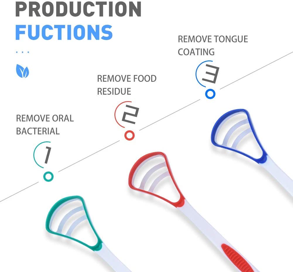 Tongue Scraper Tongue Cleaner Brush Antibacterial Zaban Cleaner Toothbrush Mouth Dental Care Brush Bad Breath Oral Fresher Hygiene Tools Deep Clean For Oral Health Use After Toothbrush For Fresh Breath
