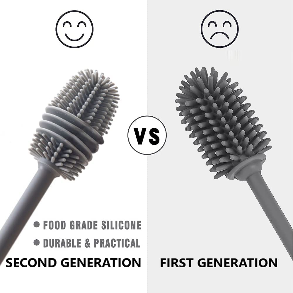 Silicone Bottle Cleaning Brush Bottle Brush Insulation Cup Washing No Deadend Long Handled Silicone Cleaning Brush Household Multifunctional Cleaning Tools