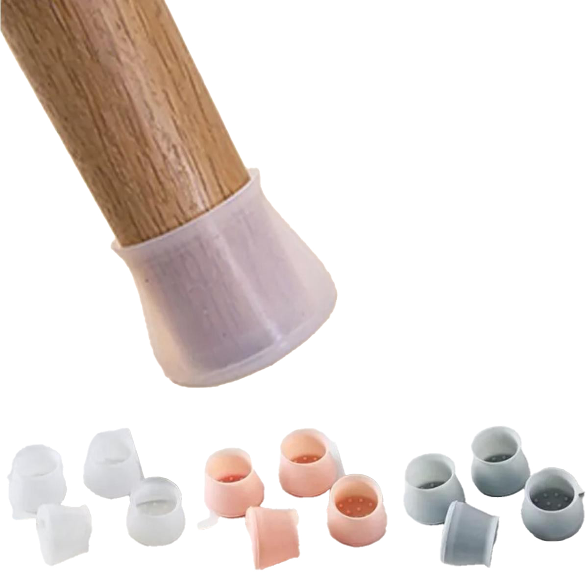 4PCS Silicone Furniture Chair Legs Protectors Covers Silicon Chair Leg Caps Round & Square Table Feet Cover Anti-Slip Floor Protection Cover Prevents Scratches And Noise, Give Good Protection To Floor Protector Chair Legs Rubber