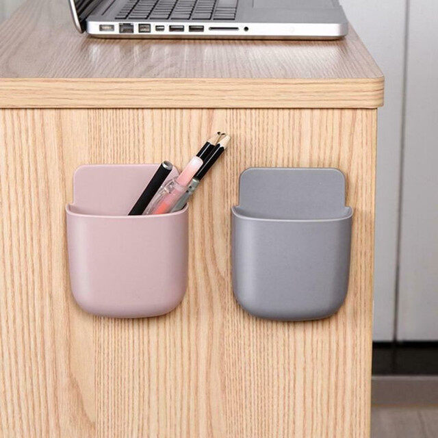 Mobile Wall Holder Socket Phone Charging Holder, Wall Mounted Mobile Phone Holder Remote Holder Brush Holder Accessories Holder Mobile Holder Plastic Multiple Colors
