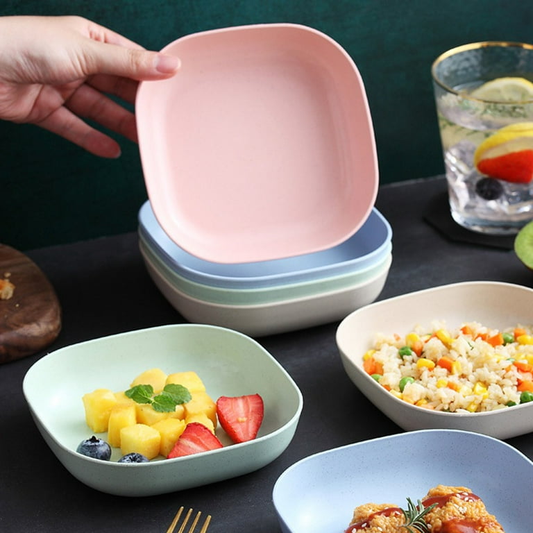 10Pcs Multi-function Spit Bone Plate Set Dish Household Food Grade Plastic Spit Bone Dish Round Plate Square Set Dining Table Garbage Plates Small Plates Snakes Plate for Snacks