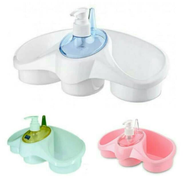 3 In 1 Plastic Dish Soap Dispenser with Sponge Holder For Kitchen Sink Bathroom Counter Storage And Organization Hand Soap Dispenser Pump Bottle Caddy Organizer Holds And Stores Sponges, Scrubbers Liquid Soap Pump Dispenser For Bathroom, Kitchen Sinks