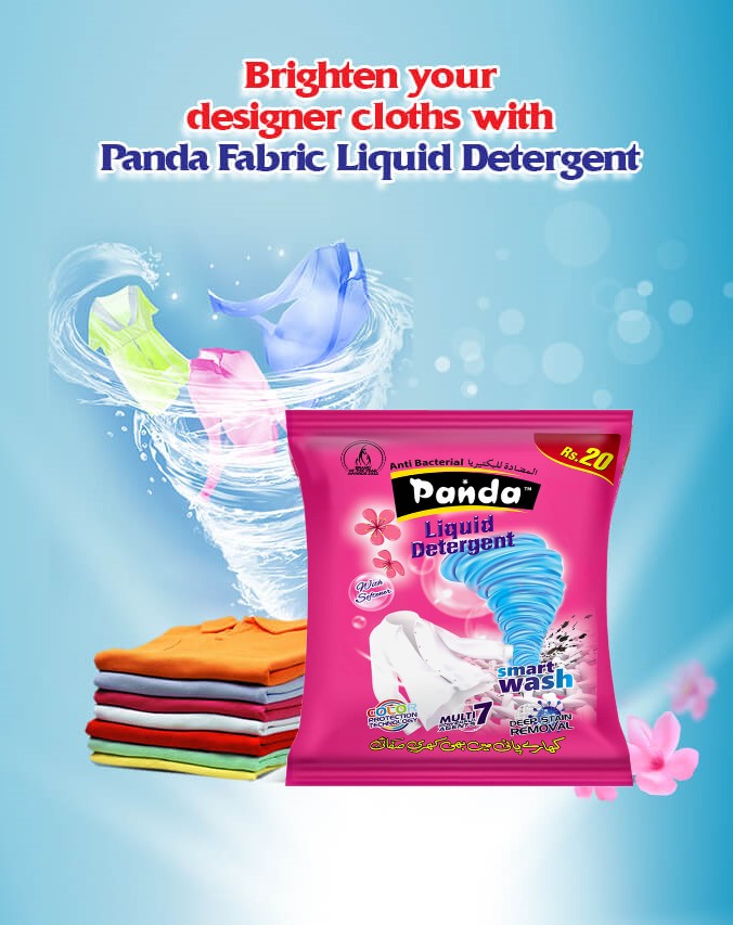 Panda Liquid Detergent Sachet 12 Pcs Travel Liquid Fabric Detergent for Cloth Liquid Surf For Clothes Laundry Detergent Liquid Soap With Color Protect Technology For All Types Of Fabrics Machine & Hand Wash Washing Detergent Travel Pouch