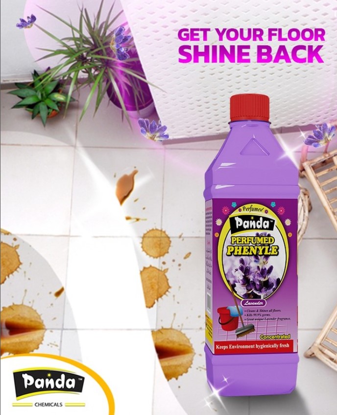 Panda Perfumed Phenyle Lavender Disinfectant Floor Cleaner Phenyl Cleaning with 99.9% Germ kill | Lavender Fragrance Phenyl Liquid Surface Cleaner for Hospitals, Homes, Offices & Commercial Use Removes Dirt, Stains & Germs