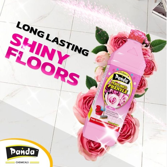 Panda Perfumed Phenyle Rose Disinfectant Floor Cleaner Phenyl Cleaning with 99.9% Germ kill | Rose Fragrance Phenyl Liquid Surface Cleaner for Hospitals, Homes, Offices & Commercial Use Removes Dirt, Stains & Germs