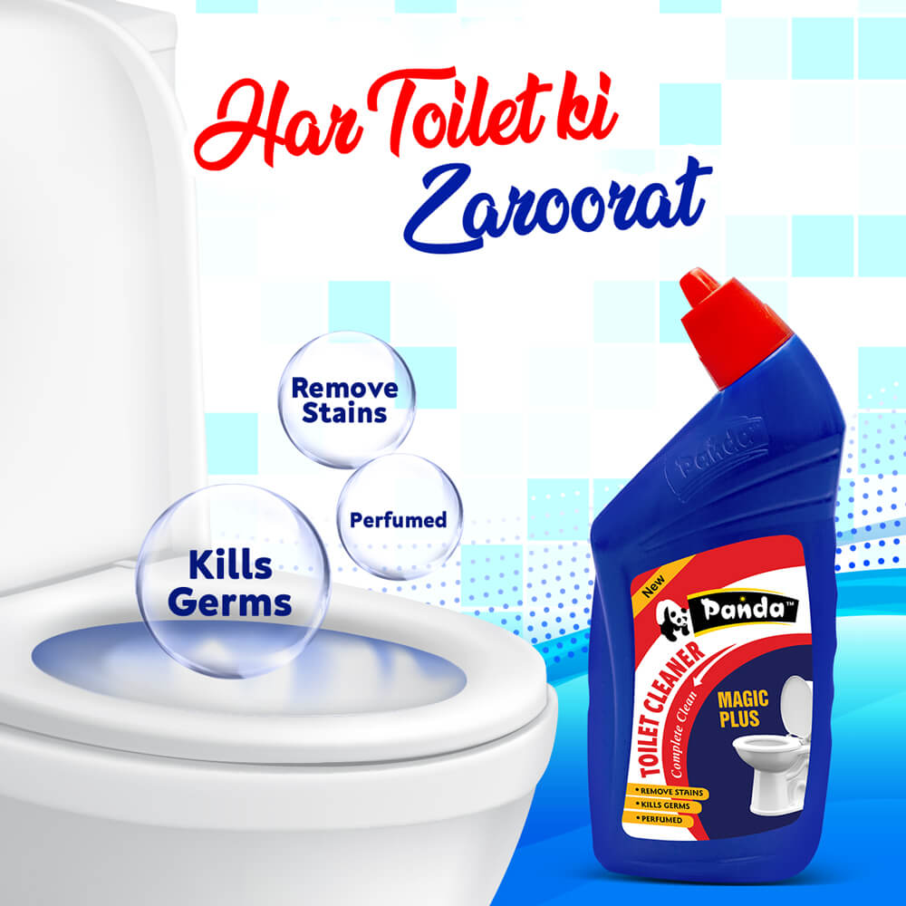 Panda Bowl Cleaner Toilet Bowl Gel Cleaner Household Bathroom Toilet Cleaner Blue 100% Germ Kill Toilet Cleaner Disinfectant Toilet Cleaner Liquid | Suitable for Toilet Bowls Removes Tough Stains and Odor