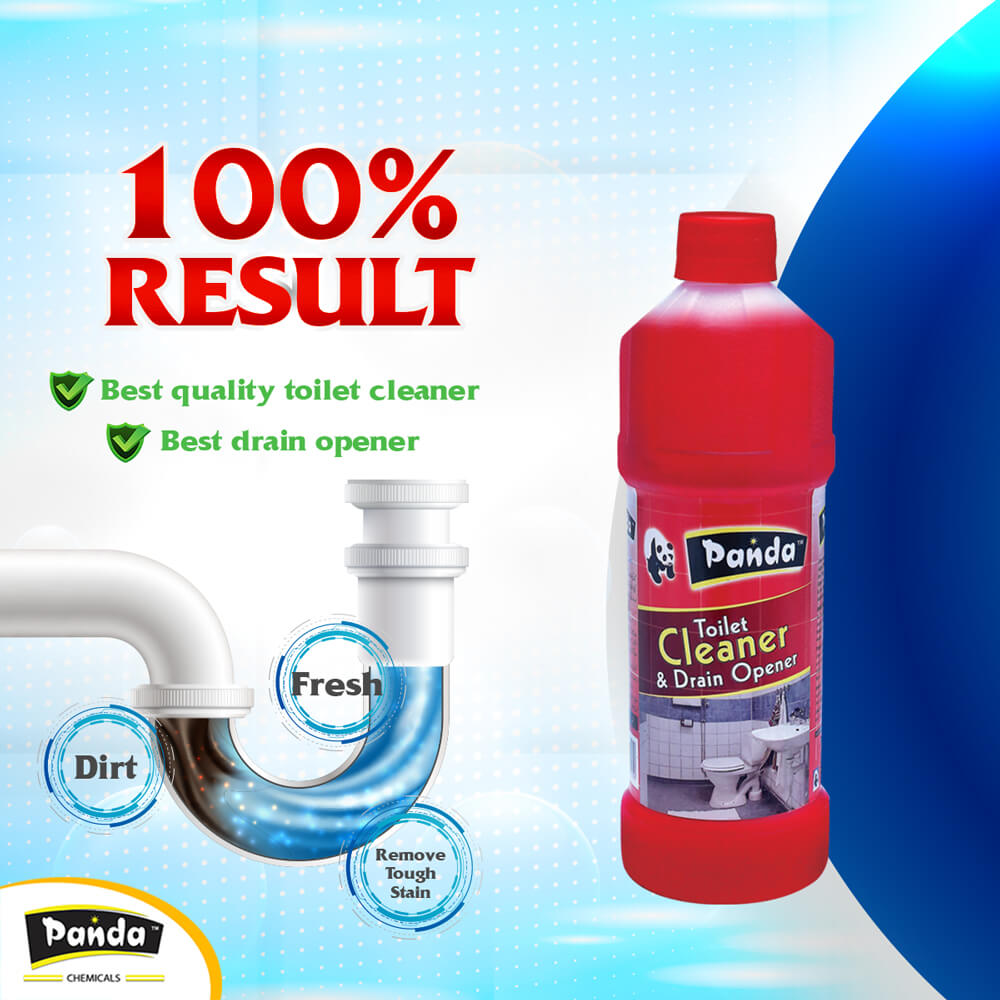 Panda Toilet Cleaner and Drain Opener 500 ML Toilet Bowl Cleaner Household Bathroom Cleaner 100% Kill Germs Disinfectant Antibacterial Liquid Fragrant Red Sweep Tiles Cleaner | Suitable for Toilet Bowls Removes Tough Stains and Odor