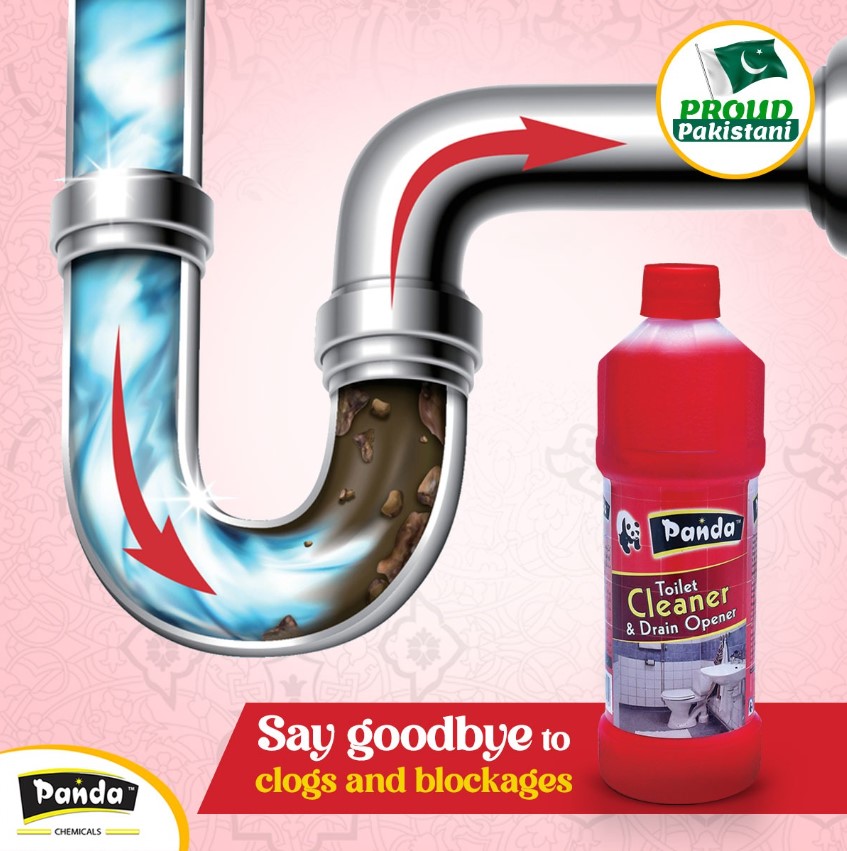 Panda Toilet Cleaner and Drain Opener 500 ML Toilet Bowl Cleaner Household Bathroom Cleaner 100% Kill Germs Disinfectant Antibacterial Liquid Fragrant Red Sweep Tiles Cleaner | Suitable for Toilet Bowls Removes Tough Stains and Odor