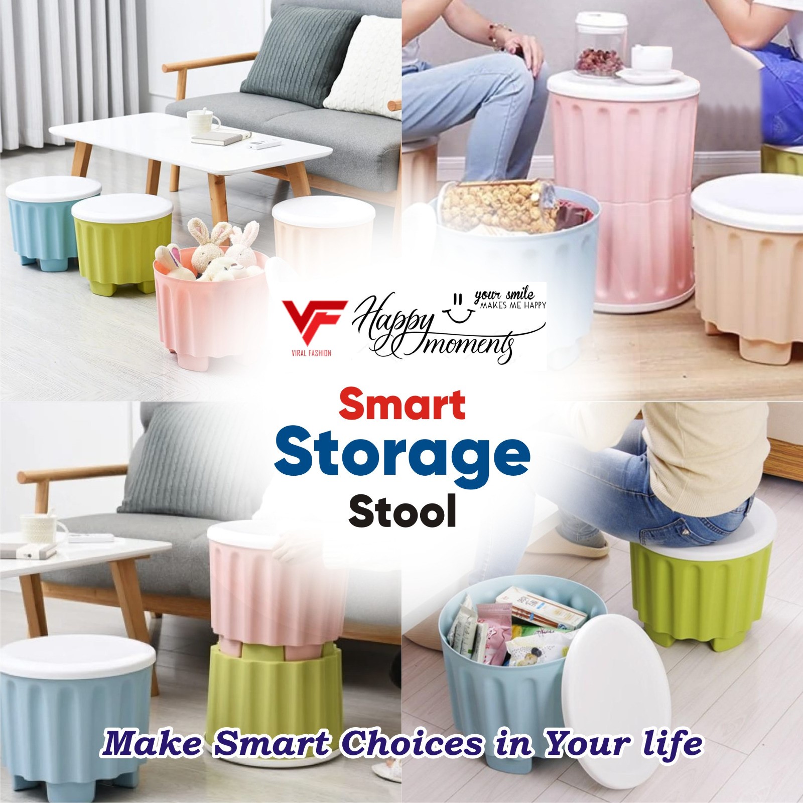 High Quality Portable Drum Storage Stool and Sitting Chair Dool Stool And Space Saver Drum Stool And Space Organizer - Multipurpose Stool Plastic Stool Simple Style Household Toy Storage Box Large Capacity Stackable Storage Box Seat - Color Random