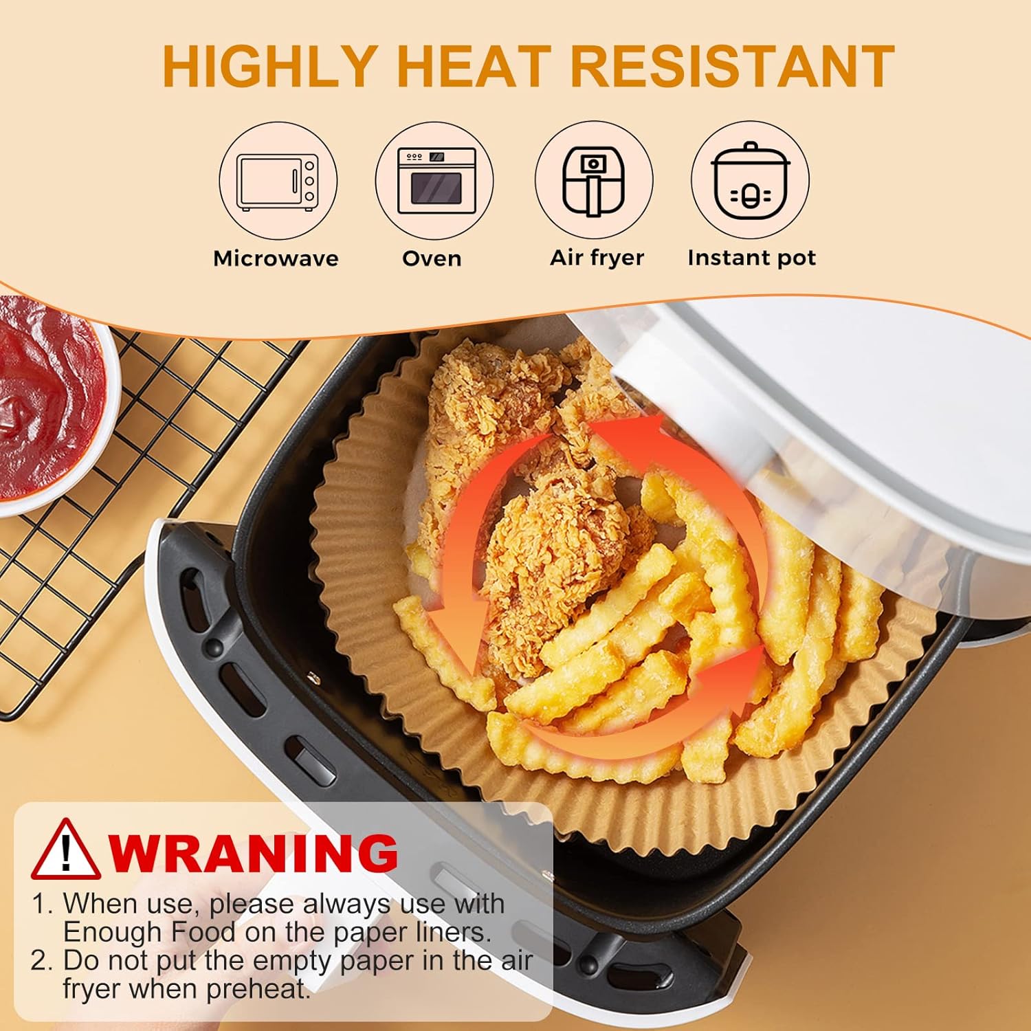 50 Pcs Air Fryer Disposable Paper Liner Airfryer Paper Tray Disposable Parchment Liners Easy Clean Round Non-stick Oil Resistant Air Fryer Non-Stick Mat Steamer Round Paper Baking Mats For Air fryer, Baking, Roasting Microwave Disposable Paper Plates
