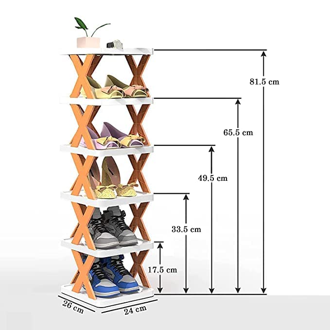 Big Size 5 Layer Multi-Functional Shoes Rack Stackable Shoes Organizer, Kitchen Rack, Bedroom Racks, Lounge Portable Shelves- X Rack, Space-Saving Plastic Cabinet, Easy Assembly, Ideal For Home Storage & Closet Shoe Shelf