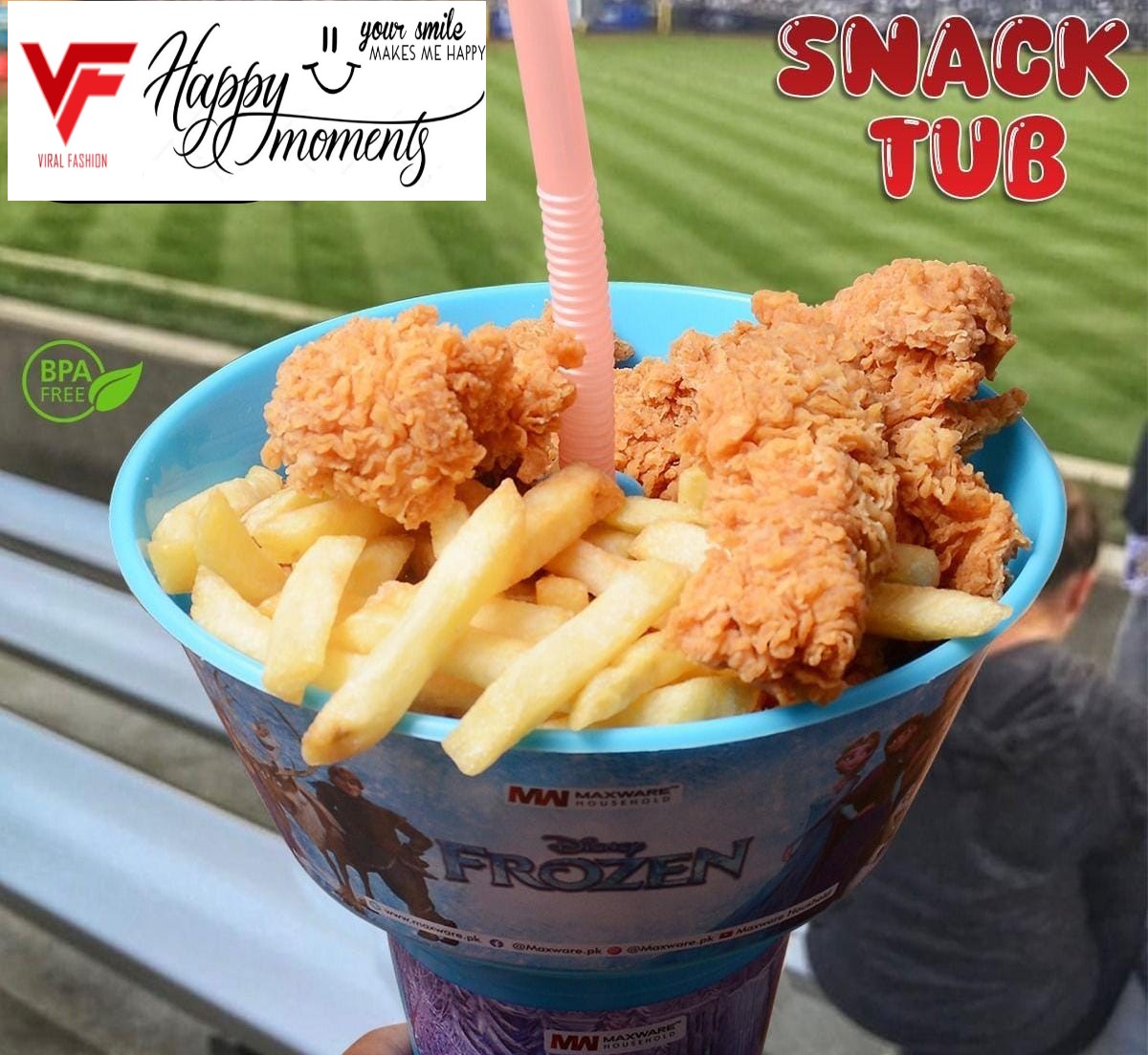 2 in 1 Snack Tub with Straw Glass For Kids PopCorn Cup With Glass Straw Pop Corn Glass for Movies Netflix Popcorn Bowl with Attached Beverage Glass Snack & Sip Combo Snacks bowl with Cup for Travel Mug Tumbler 400 ml