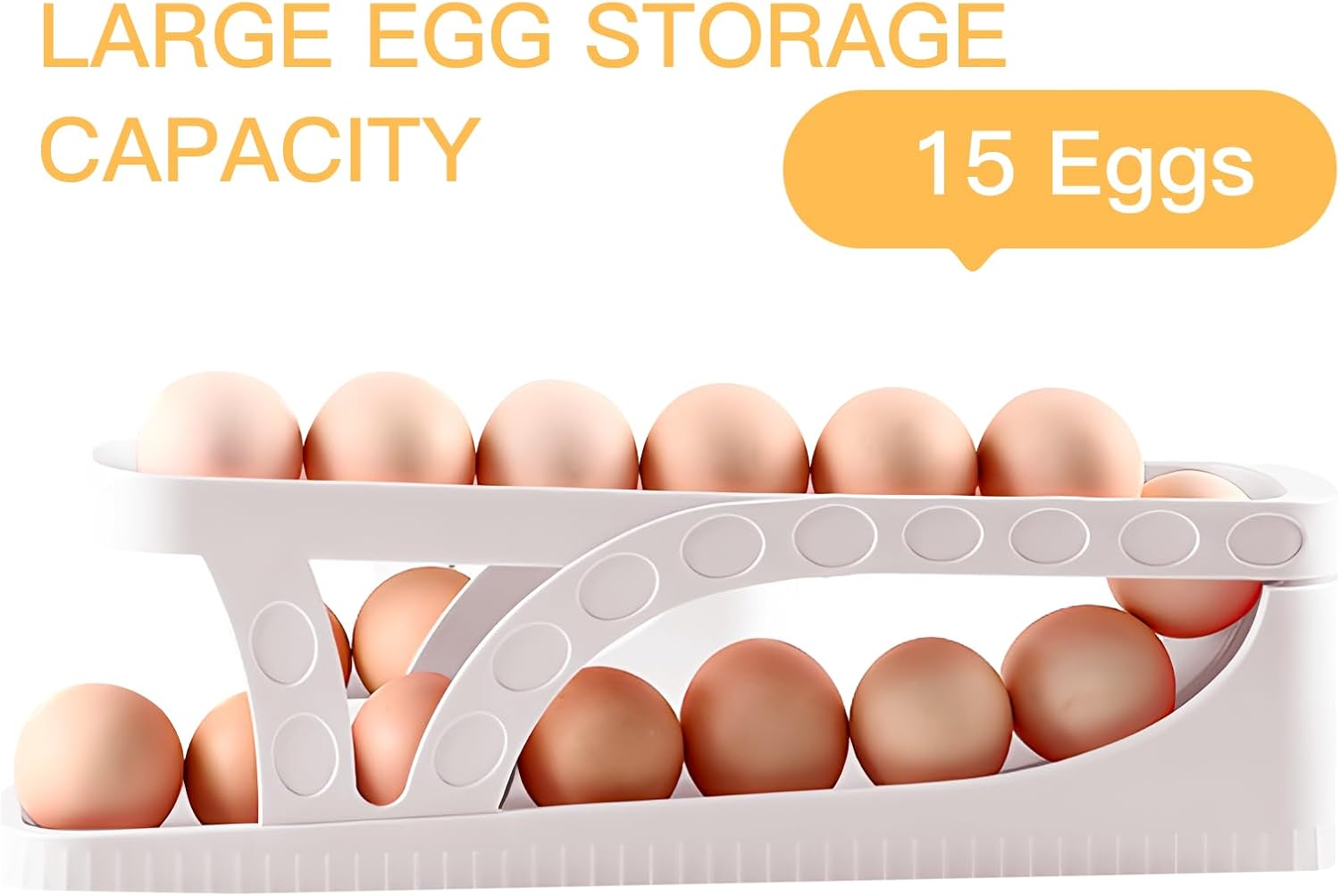 Egg Dispenser, Egg Organizer, Space Saver For Organizing Egg, 2 Tier Roller Egg Tray For Fridge, Egg Holder For Refrigerator, Egg Storage Box, Egg Storage Rack For Refrigerator, Kitchen, Cabinets And Dining Table