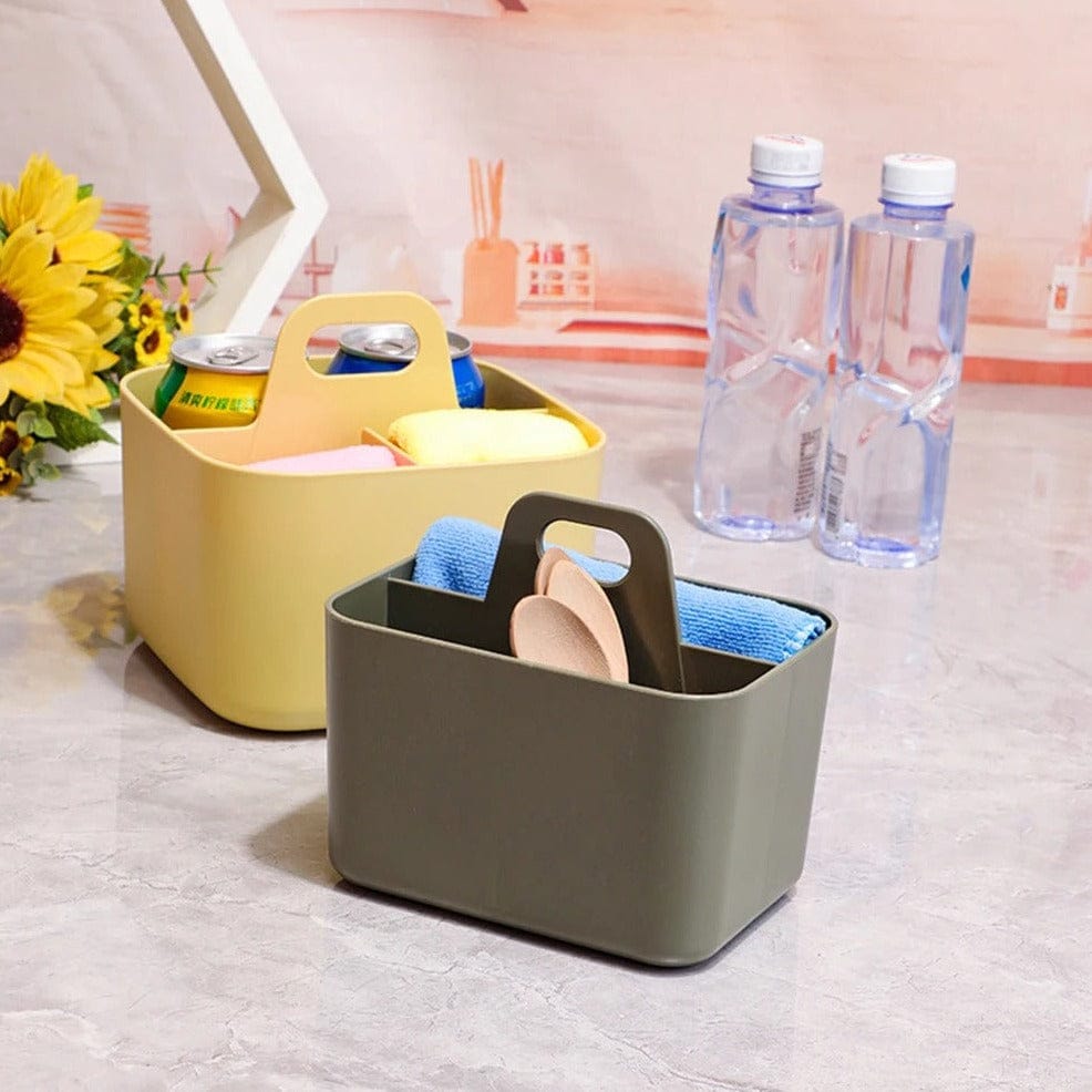Caddy Organizer Plastic Bathroom Basket Kitchen Sink Basket Shower Caddy Basket with Compartments, Portable Divided Cleaning Product Storage Organizer with Handle Storage Basket for Bathroom Kitchen Laundry Hand Tools Fruit Toiletries Multipurpose Basket