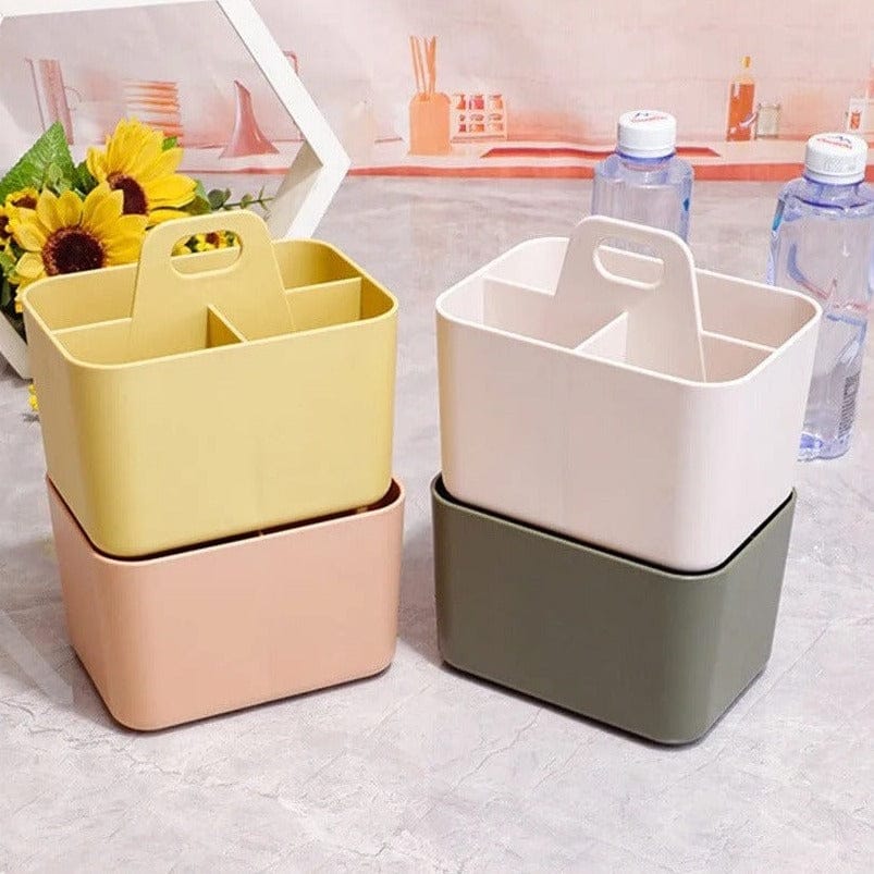 Caddy Organizer Plastic Bathroom Basket Kitchen Sink Basket Shower Caddy Basket with Compartments, Portable Divided Cleaning Product Storage Organizer with Handle Storage Basket for Bathroom Kitchen Laundry Hand Tools Fruit Toiletries Multipurpose Basket